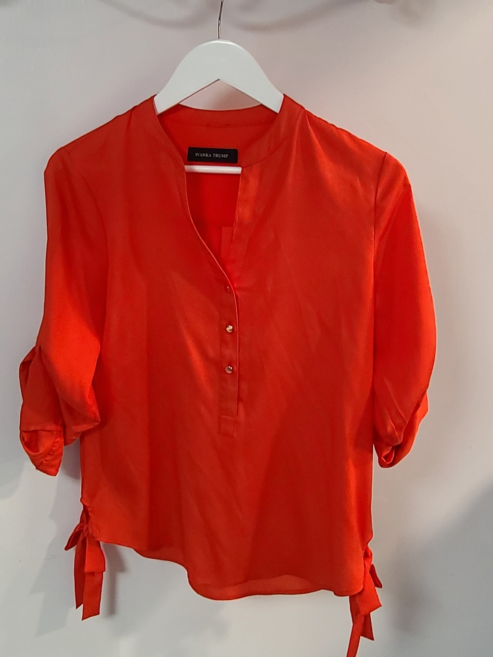 Ivanka TRUMP Women's Side-Tie Tunic Orange